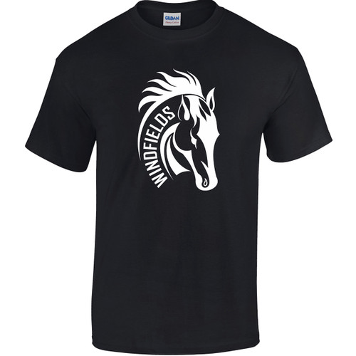 WJH Adult “Windfields” Spirit Wear Cotton T-Shirt - Black (WJH-016-BK)