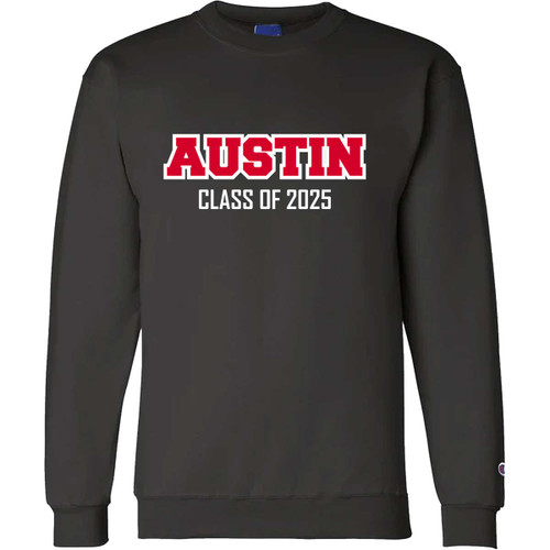 FLA Champion Adult Powerblend Crewneck Grad Sweatshirt with Printed Logo - Black (FLA-003-BK) 