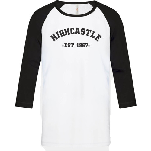 HIG Youth Ring Spun Baseball Tee - White/Black (HIG-308-WB)