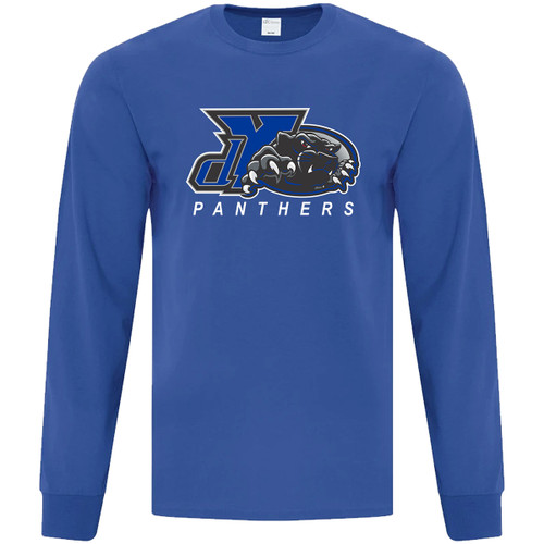 SMY Adult Long Sleeve Cotton Shirt with Printed Logo - Royal (SMY-002-RO)