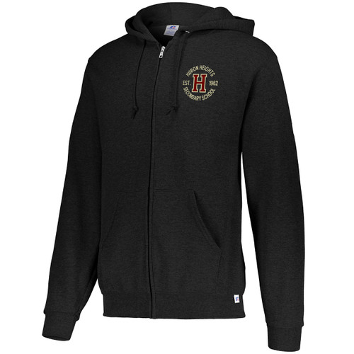 HHS Russell Adult Dri-Power Fleece Full Zip Hoodie - Black (HHS-019-BK) HHS Russell Adult Dri-Power Fleece Full Zip Hoodie - Black (HHS-019-BK)