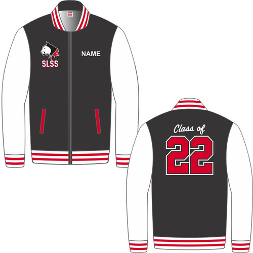 SLS Men's Varsity Jacket - Black/White/Red (SLS-137-BK.AE-AWOWJS-105)