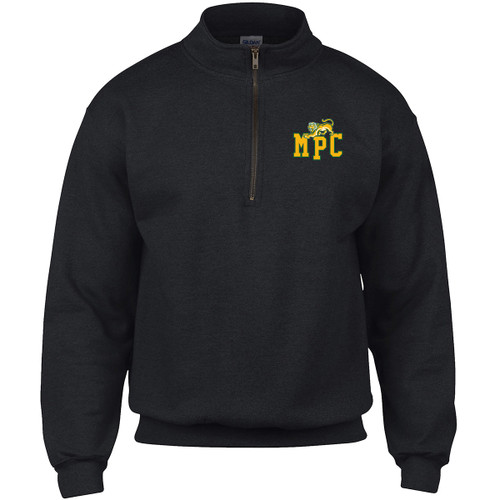 MPC Heavy Blend Adult 1/4 Zip Cadet Collar Sweatshirt - Black (MPC-021-BK)