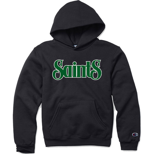SPE Champion Youth Powerblend Fleece Hoodie With Saints logo - Black (SPE-307-BK)