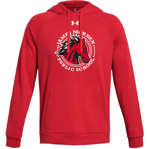 MOR Under Armour Men's Rival Fleece Hoodie with Academic Logo - Red (Staff) (MOR-121-RE)