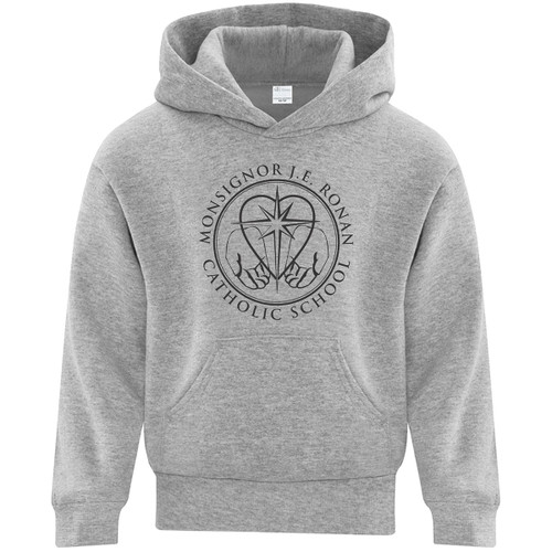 MRO Youth Game Day Fleece Hooded Sweatshirt with Faith-Based Logo - Athletic Heather (MRO-315-AH)