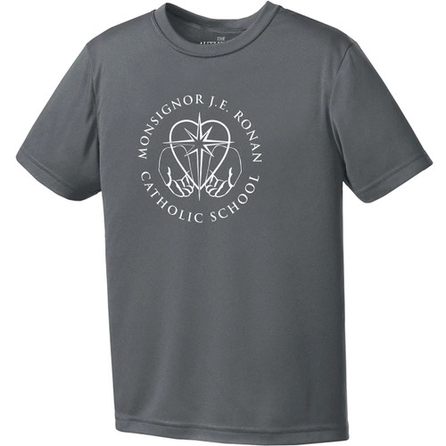 MRO Youth Pro Team Short Sleeve Tee with Faith-Based Logo - Coal Grey (MRO-319-CG)