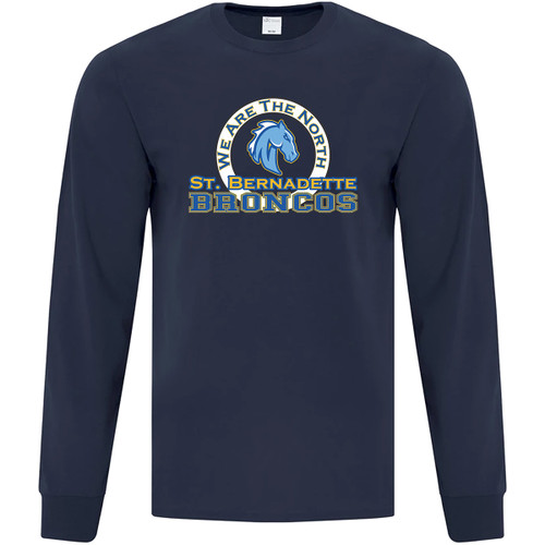 SBS Adult Cotton Long Sleeve Tee - Navy (Design 2) (SBS-007-NY)