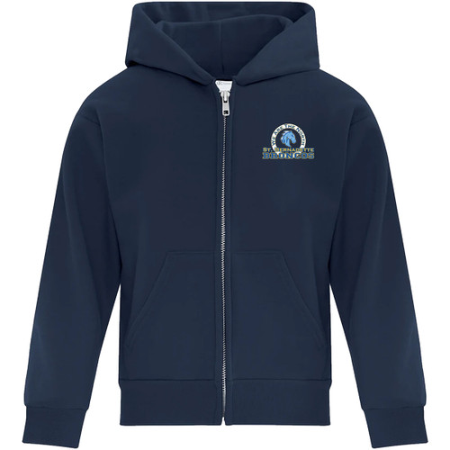 SBS Youth Fleece Full Zip Hooded Sweatshirt - Navy (Design 2) (SBS-309-NY)