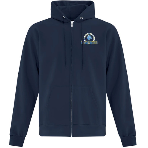 SBS Adult Fleece Full Zip Hooded Sweartshirt -Navy (Design 2) (SBS-009-NY)