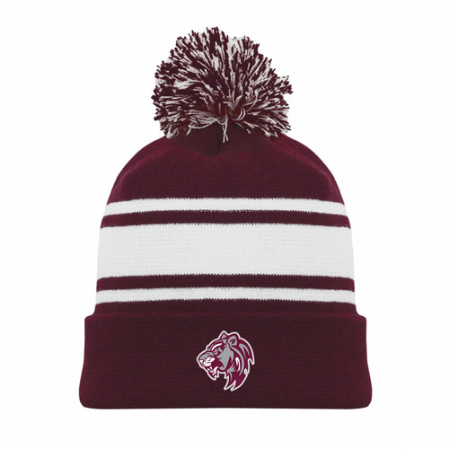 MRW Acrylic Knit Adult Team Toque  - Maroon/White (MRW-051-MW.AK-A1830A-233-LG)