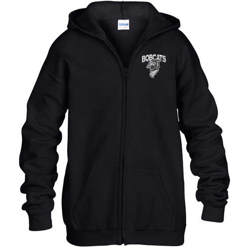 BEL Youth Heavy Blend Full Zip Hooded Sweatshirt - Black (BEL-305-BK)