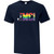 JMC Adult Everyday Cotton Tee with Multi Color Logo - Navy (JMC-036-NY)