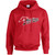MOR Adult Heavy Blend Hooded Sweatshirt with Mustangs Distressed Logo - Red (MOR-007-RE)