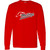 MOR Adult Heavy Cotton Long Sleeve T-Shirt with Mustangs Distressed Logo - Red (MOR-009-RE)