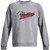 MOR Under Armour Men's Rival Fleece Crewneck Sweatshirt with Mustangs Distressed Logo - Castlerock Light Heather (Staff) (MOR-130-CK)
