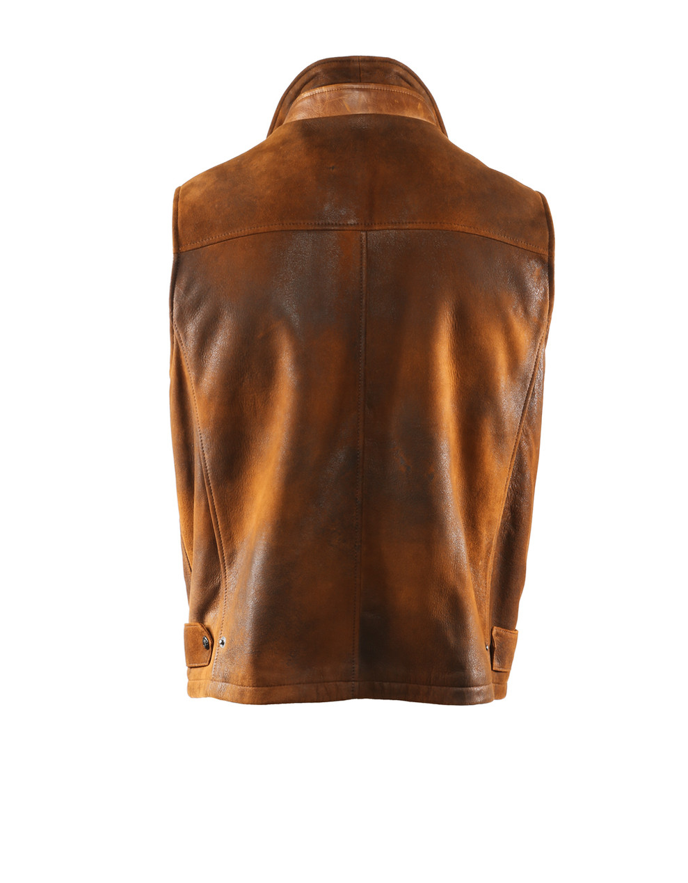 Lone Pine Leather Vest with Shealing Collar | Avalon Clothing