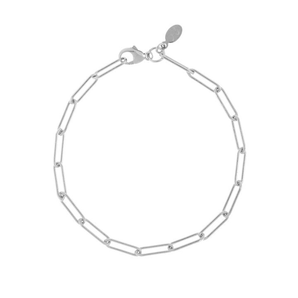 A.S. JEWELRY DESIGNS RECTANGLE LINK SILVER BRACELET