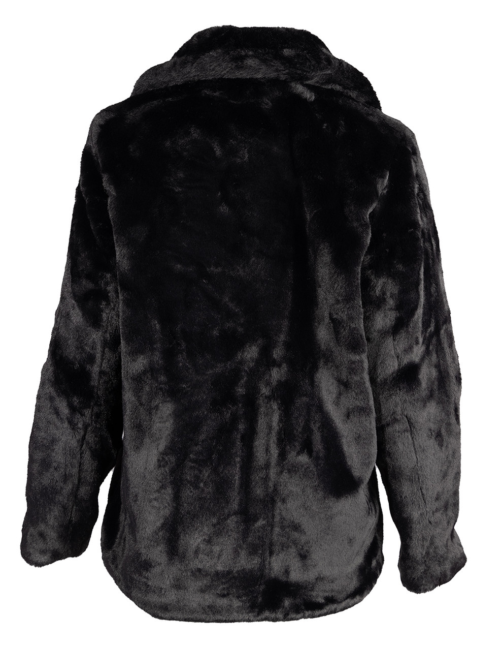 black fluffy leather jacket