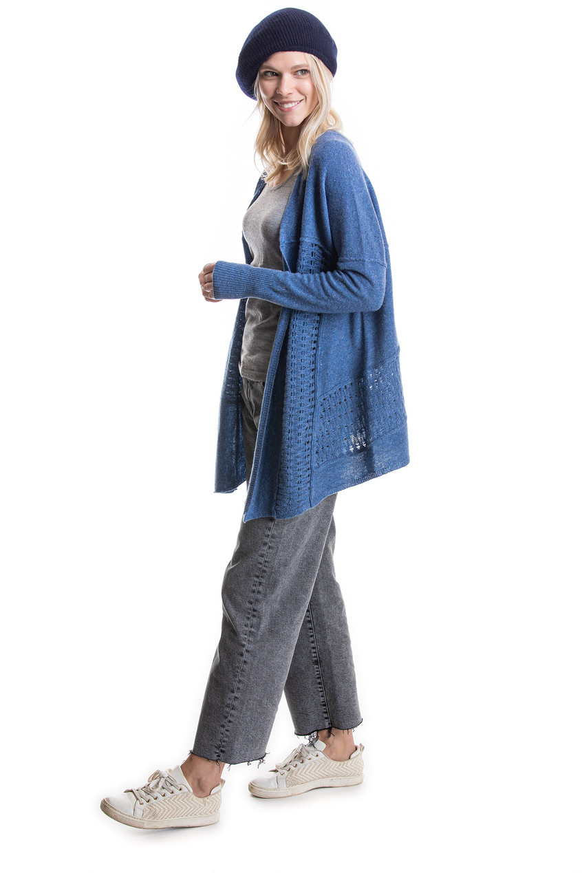 Paychi Guh Lace Panel Cardigan | Color Denim | Size S/M