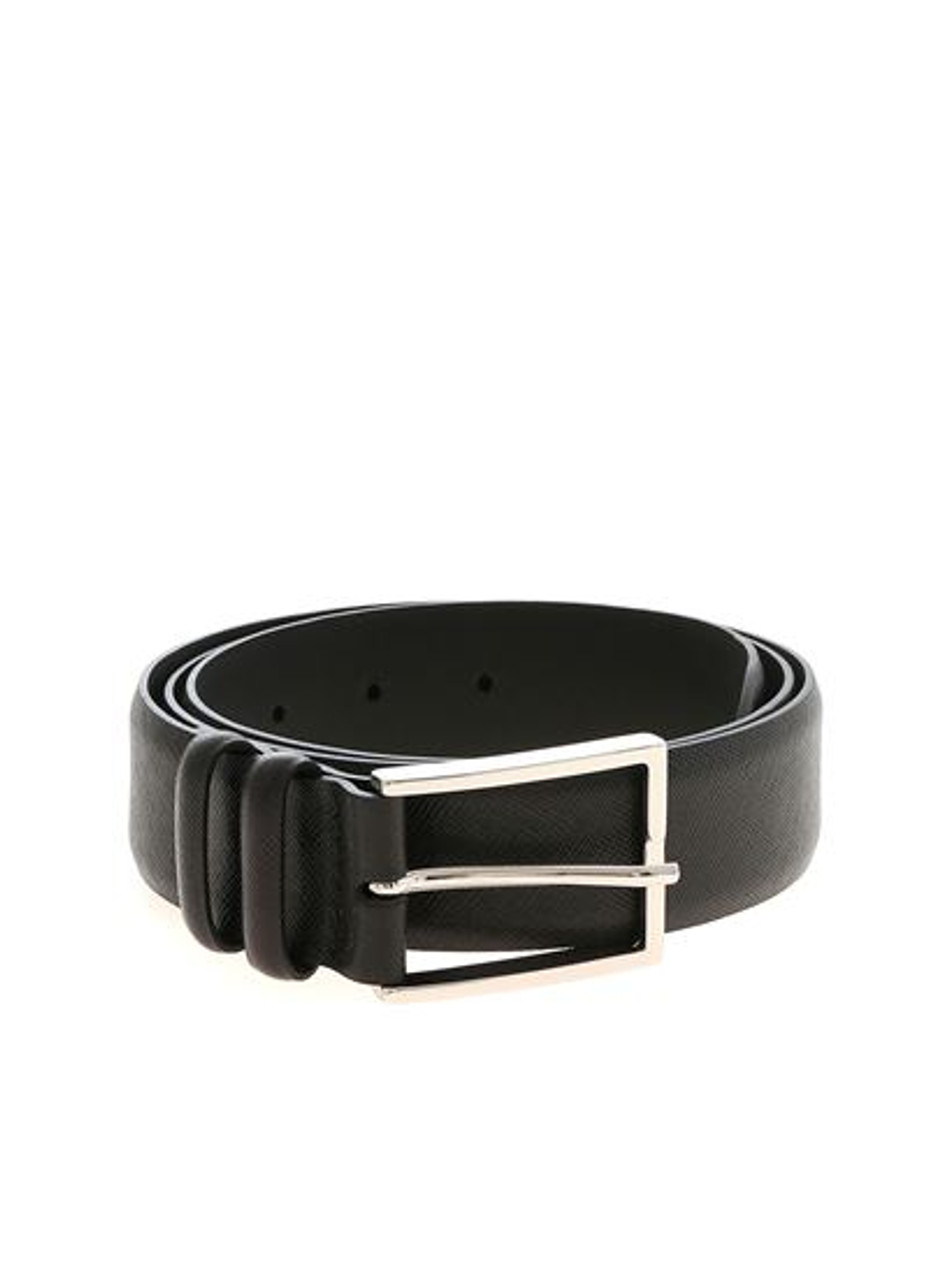 USAF Men's black belt and silver buckle