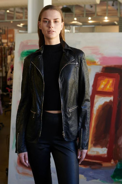 JAKETT PERFORATED LEATHER BLAZER