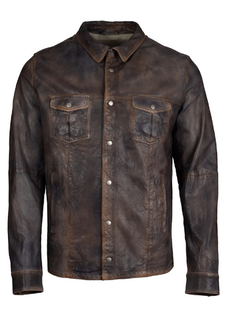 Front view of Colorado Collections jacket. This jacket is collared with a button down closure, and 2 chest pockets.