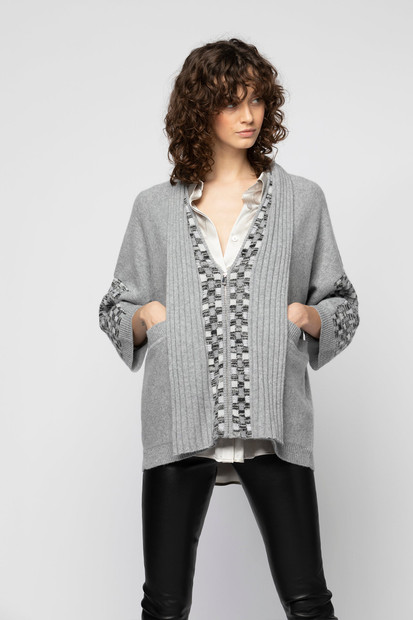 CHICCA LUALDI RIBBED CARDIGAN