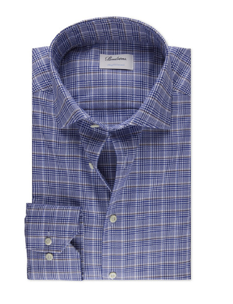 STENSTROMS BEIGE CHECKED STRETCH SHIRT STENSTROMS BEIGE CHECKED STRETCH SHIRT