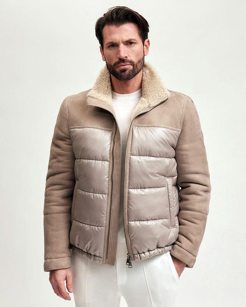 MANZONI 24 'BOMBER MONTONE SCAMOSCIATO' SHEARLING