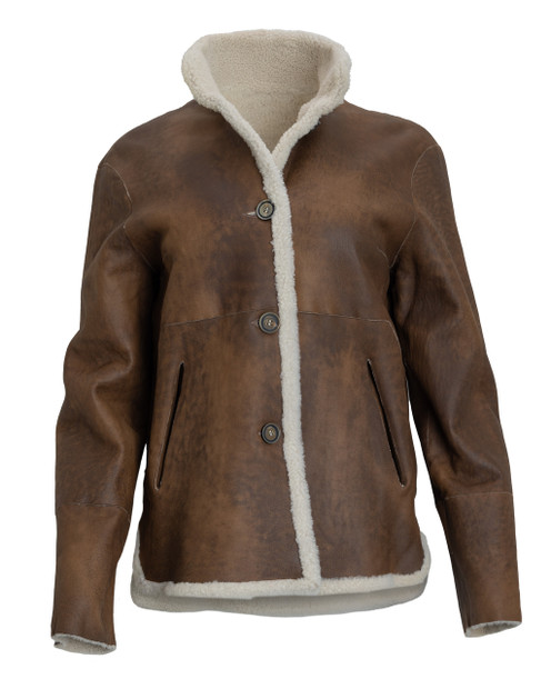 ARTICO 'GIUNGLA' REVERSIBLE CURLY SHEARLING COAT 
