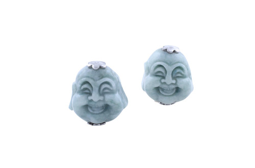 SPIVEY JADE LAUGHING BUDDAH CUFFLINKS 