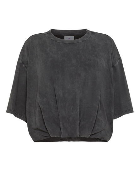 DEHA BLACK MARBLED EFFECT BALLOON T-SHIRT