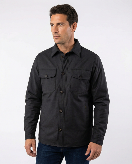 MEN'S MOORER 'DUINO-LL' OVERSHIRT JACKET FRONT CLOSED