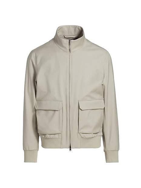 HERNO BOMBER RAIN JACKET WITH LORO PIANA - FRONT VIEW