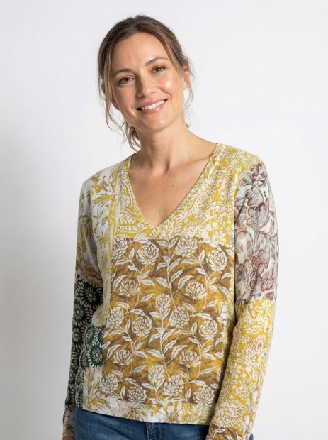 IN BED WITH YOU REVERSIBLE FLORAL V-NECK FRONT