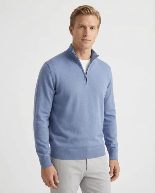 FLY3 HALF ZIP LIGHT SWEATER- FRONT VIEW
