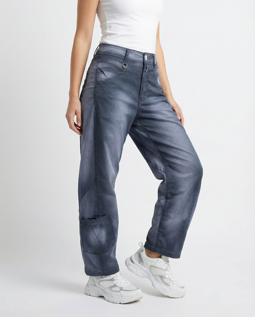 HIGH 'OUT-SHINE' COTTON PANTS - FRONT VIEW
