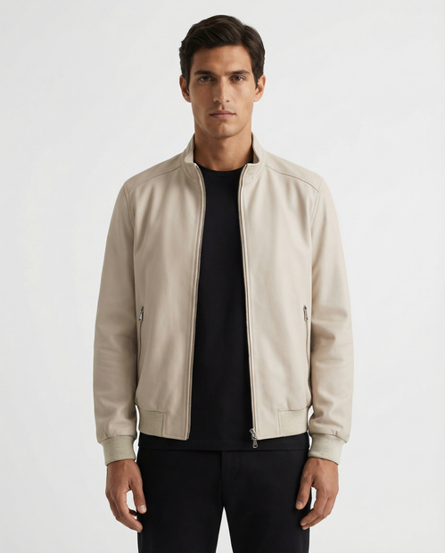 FRADI 'EDRIC' LEATHER BOMBER - FRONT VIEW