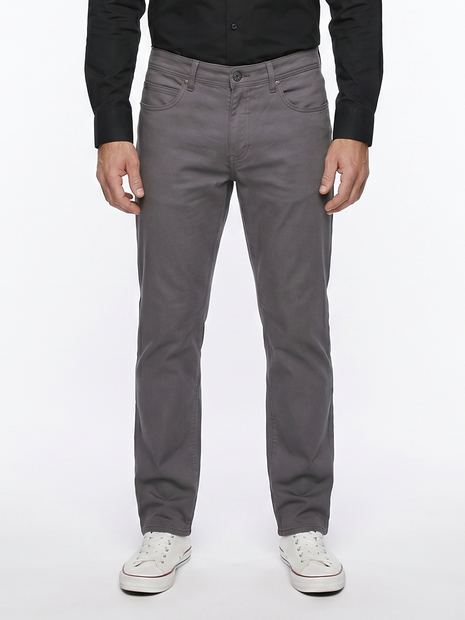 MEN'S MAC JEAS 'ARNE' STRUCTURE FLEX PANT IN DARK GREY - FRONT VIEW 