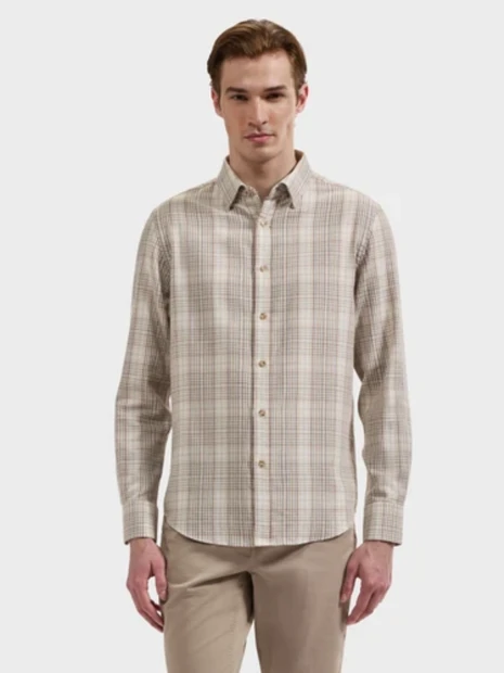 MEN'S BUGATCHI 'KARL' CHECK SHIRT - FRONT VIEW 