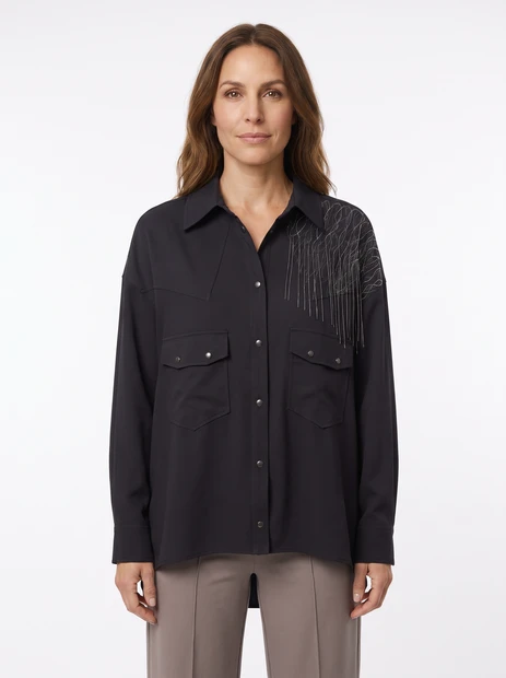 WOMEN'S PANICALE OVERSHIRT WITH DECORATIVE CHARM - FRONT VIEW
