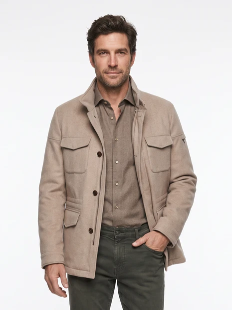 MOORER 'LEONARDO-B5L' CASHMERE COAT - FRONT VIEW
