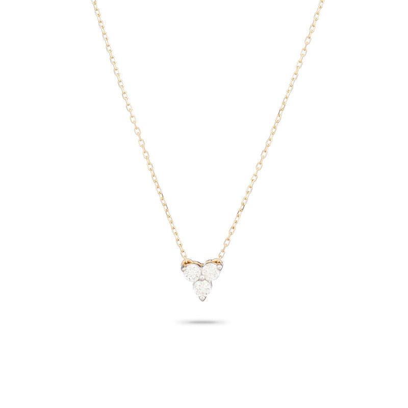 ADINA REYTER DIAMOND CLUSTER AND YELLOW GOLD NECKLACE