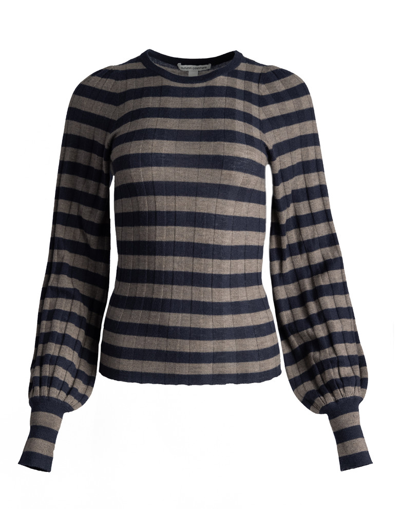 autumn cashmere rib stripe sweater Avalon clothing