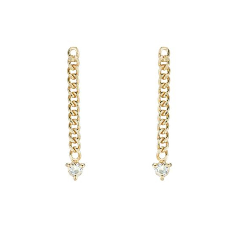 A.S. Jewelry Designs Seattle Curb Chain Gemstone Drop Earrings