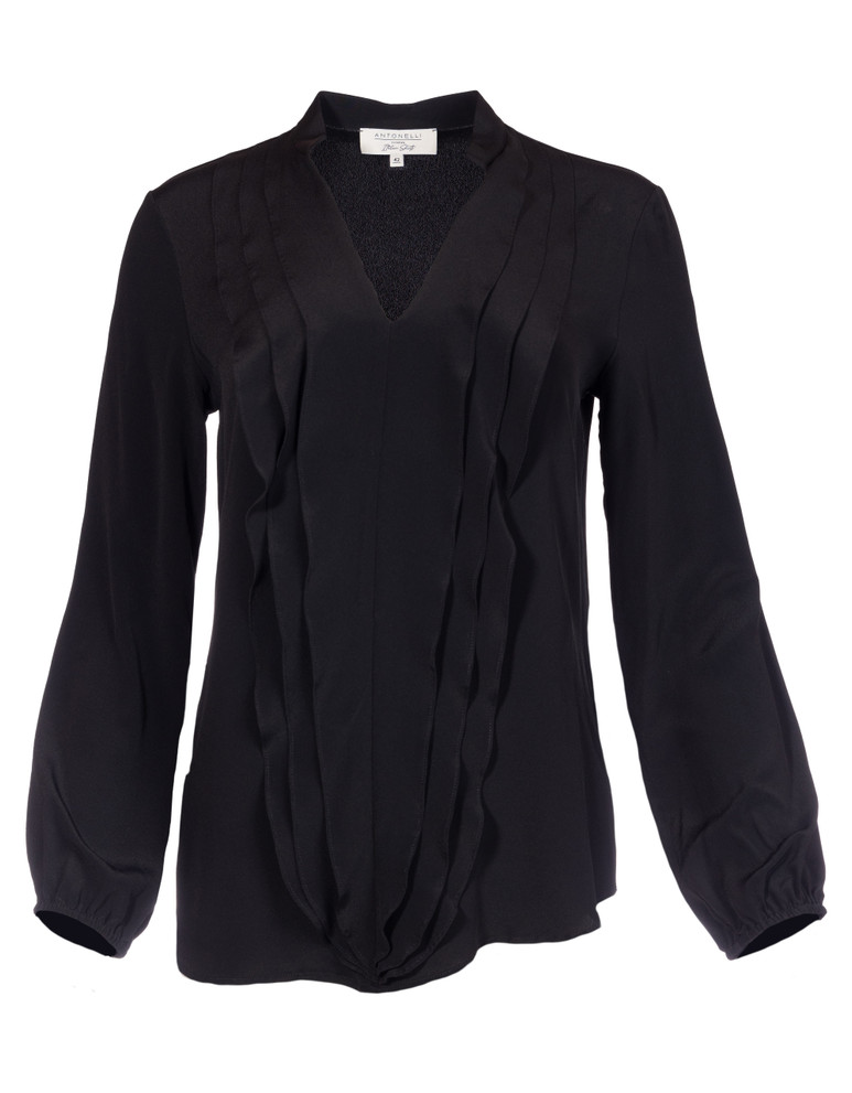 ANTONELLI V-NECK FRILL BLOUSE