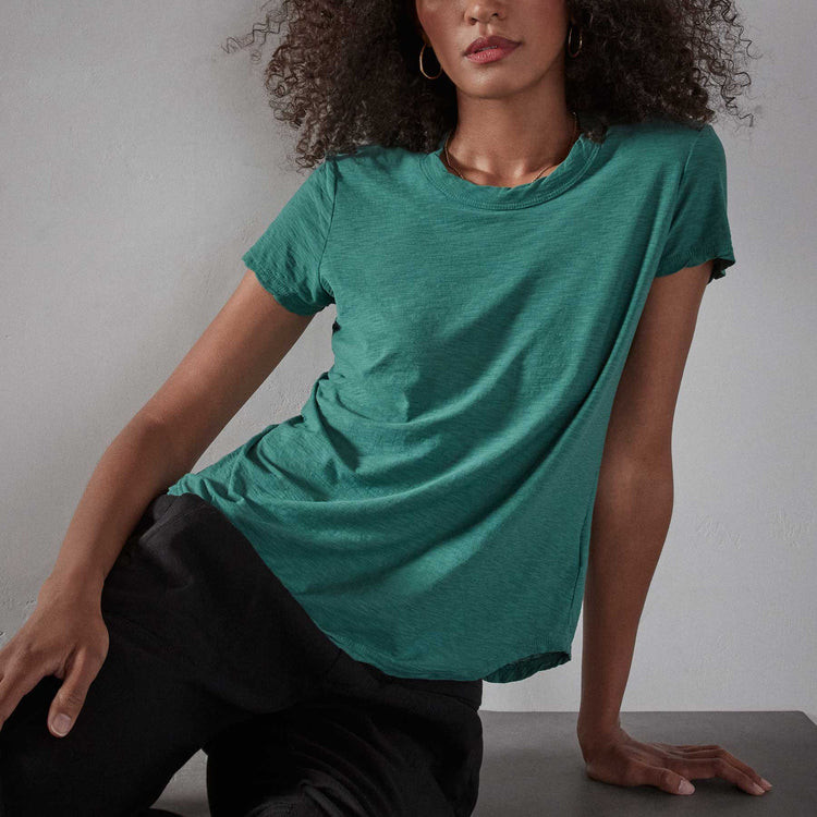 James Perse Sheer Slub Crew Neck Tee | Color Fuji | Size 4