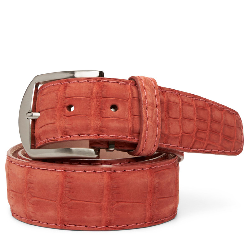L.E.N. BELTS AUTUMN BUFFED PYTHON 40MM
Tanned and finished in France, velvety soft, exquisite detail
The perfect compliment to your favorite jeans, khakis & suede shoes
40 millimeter buffed Alligator styled in Autumn with matching edge and border stitch
Signature solid brass hardware in a brushed nickel finish
Handcrafted in the USA of imported materials.
All L.E.N. belts are individualized to your exact measurements, typically 2" larger than your slack size.

Due to the custom nature of L.E.N. belts all sales are final.