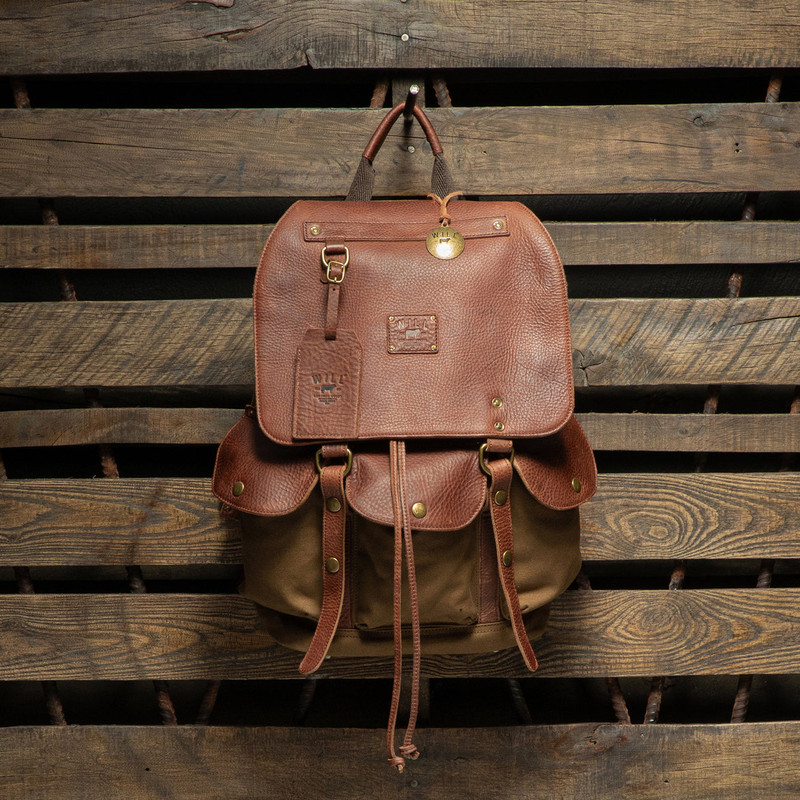 Built to travel with you everyday, with tons of space and a padded back, the rugged Lennon Backpack is comfortable and sturdy enough to tag along no matter where you are headed. Equally as suited for the office as it is for the trail. Constructed from full grain vegetable tanned leather and 18 oz 100% cotton canvas the bag is built to last and will only get better with age.

•Dimensions: 12” x 16” x 8.5”
•Weight: Approx. 4 lbs
•Full-grain vegetable-tanned leather & 18 oz. cotton canvas
•Interior laptop sleeve with extended leather strap (fits up to a 15” laptop)
•Dedicated luggage tag
•Imported